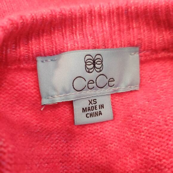 Cece Pink Sweater Crew Neck Puff Shoulder Balloon Sleeve - Picture 8 of 8